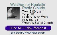 Roulette, Potter County, Pennsyvania Weather Forcast