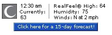 Tilton weather forecast graphic