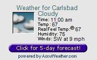 Click here for Carlsbad AccuWeather 15-day forecast