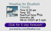 Click for Bluefield, WV 15 day forecast. (Opens in a new popup window.)
