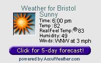 Click for Bristol, TN 15 day forecast. (Opens in a new popup window.)